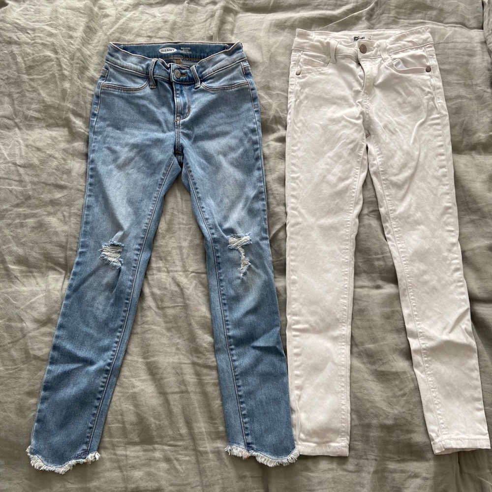 2 pair girls skinny jeans